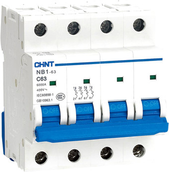 Выключатель автоматический Chint NB1-63 4P 25A 6кА (C) 179745