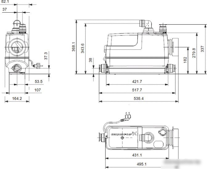 Канализационная установка Grundfos Sololift2 CWC-3
