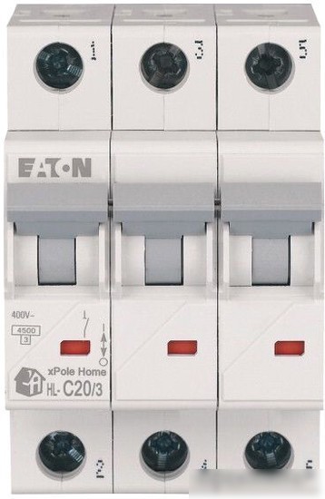 Выключатель автоматический Eaton HL-C203 3P 20A C 4.5кA 3M 194792