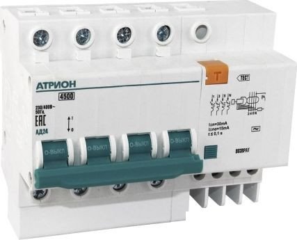 Дифференциальный автомат Атрион АД24 40А 30мА AD24-40-30