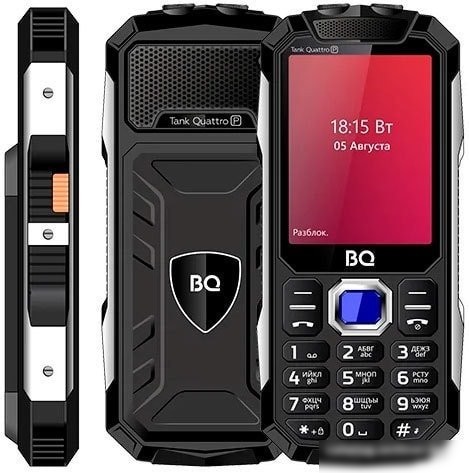 Кнопочный телефон BQ BQ-2817 Tank Quattro Power (черный)