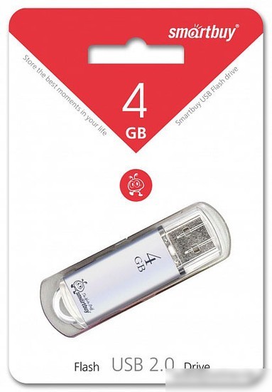 USB Flash Smart Buy V-Cut 4GB (серебристый) [SB4GBVC-S]