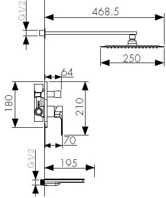 Душевая система Kaiser Linear 59077