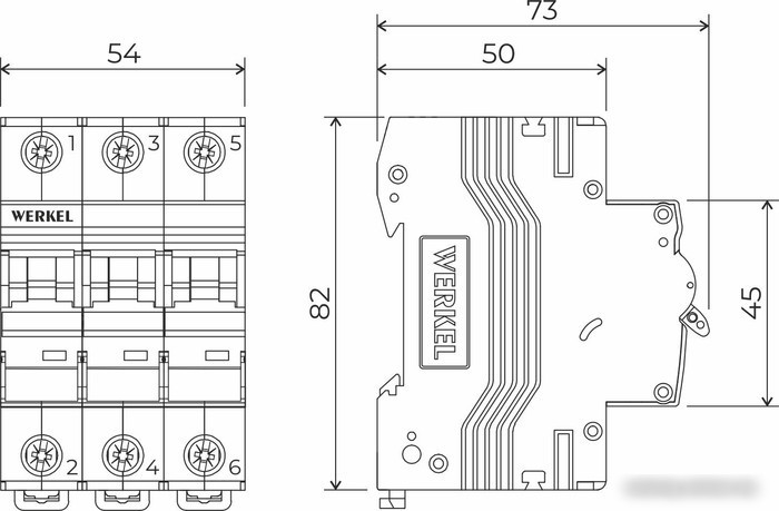Выключатель автоматический Werkel 3P 32 A C 4.5 кА W903P324