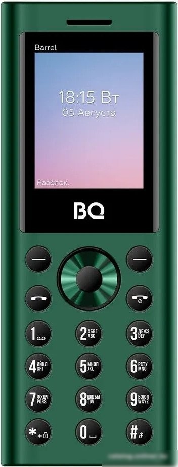 Кнопочный телефон BQ BQ-1858 Barrel (зеленый)