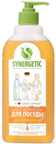 Средство для мытья посуды Synergetic Апельсин 1 л