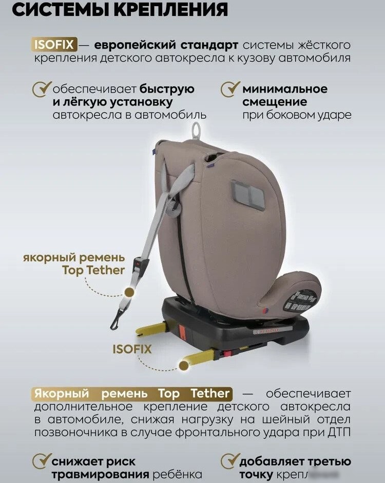 Детское автокресло Indigo Tourneo S Isofix (бежевый)