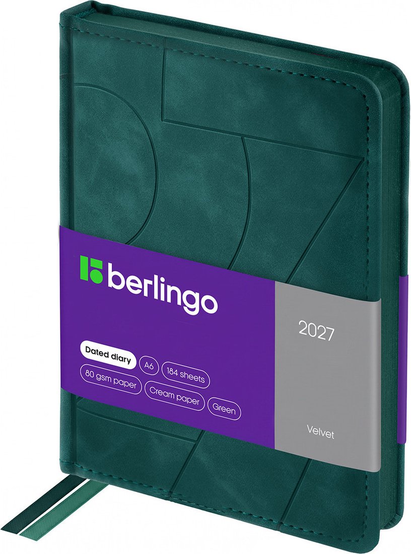 Ежедневник Berlingo Velvet 2027г DD7_43603 (184л, зеленый)