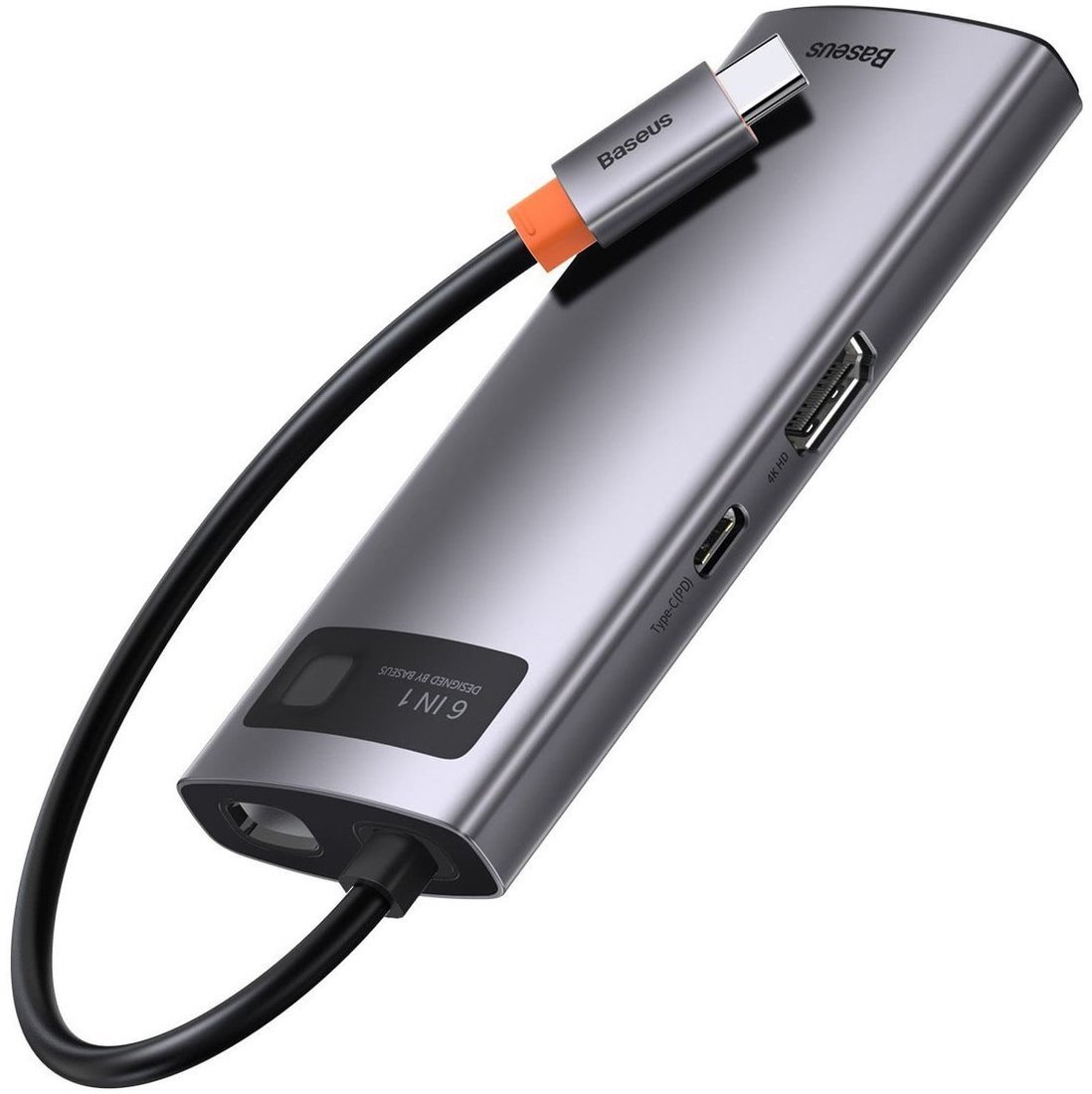 Док-станция Baseus Metal Gleam Series 6-in-1 Multifunctional USB Type C CAHUB-CW0G