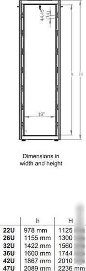 Шкаф телекоммуникационный Lande DYNAmic Basic LN-DB26U6080-BL-F 19" 26U