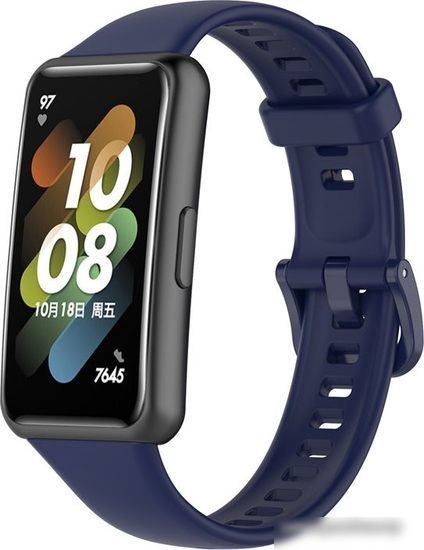 Ремешок Rumi силиконовый для Huawei Band 7 (темно-синий)