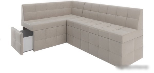 Угловой диван Мебель-АРС Атлантис левый 212x84x135 (бежевый Star Velvet 6 Light Beige)