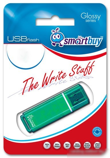 USB Flash Smart Buy Glossy Green 16GB (SB16GBGS-G)