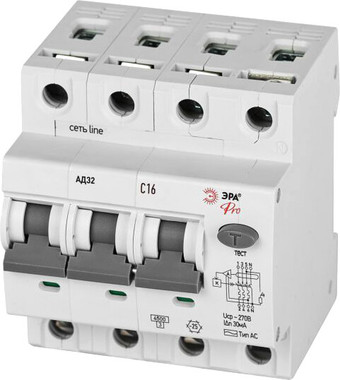 Дифференциальный автомат ЭРА D32E4C16АC30P АД-32 Б0057797