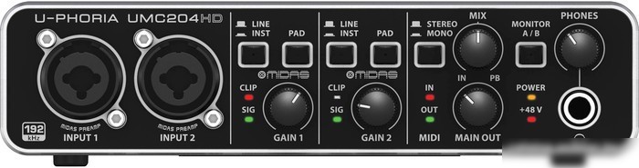Аудиоинтерфейс BEHRINGER U-Phoria UMC204HD