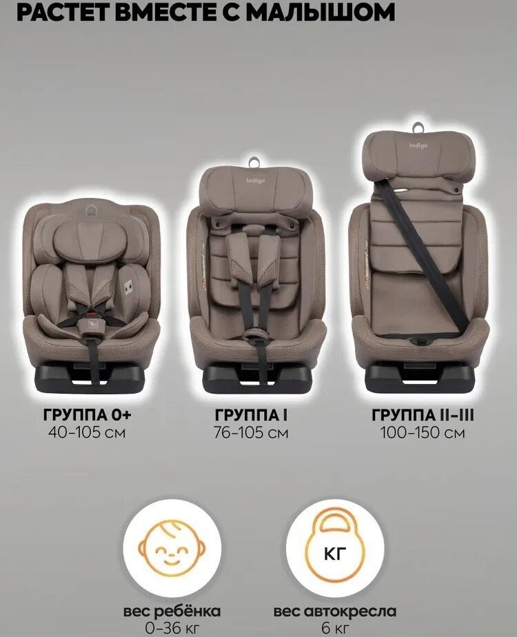 Детское автокресло Indigo Diesel I-Size (бежевый)