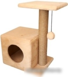 Комплекс Cat House Домик с боковой полкой 58 (джут бежевый) Комплекс Cat House Домик с боковой полкой 58 (джут бежевый)