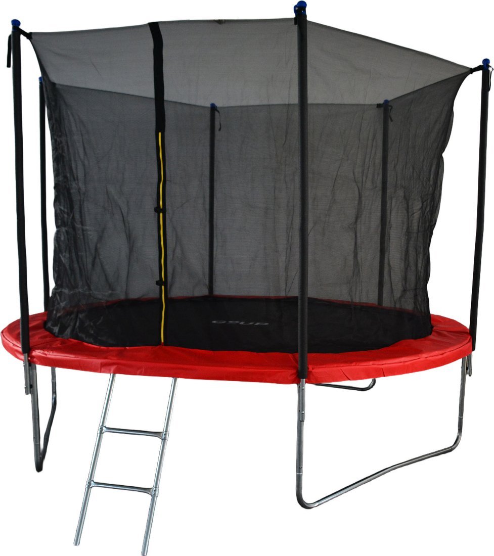 Батут GoUP Elite 10FT (с сеткой и лестницей, красный)