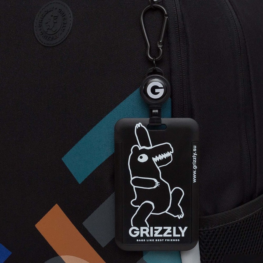 Школьный рюкзак Grizzly RB-651-9 (черный/разноцветный)