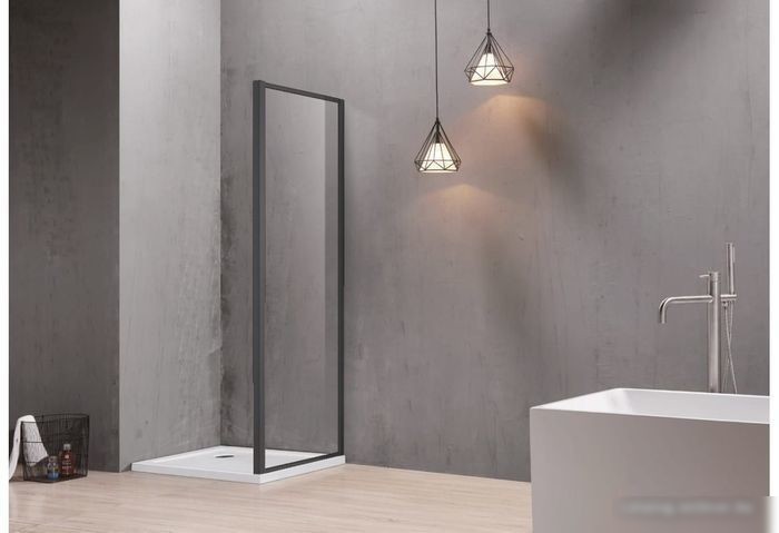 Душевая стенка Aquatek AQ ARI WA 08020BL 80x200 (черный/прозрачное стекло)