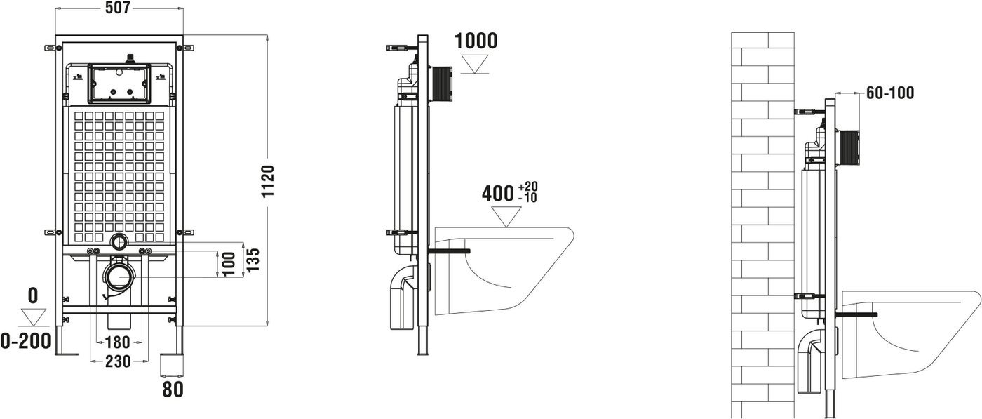 Унитаз подвесной WeltWasser Marberg 507 + Nesenbach 004 GL-WT + Mar 507 SE-CR