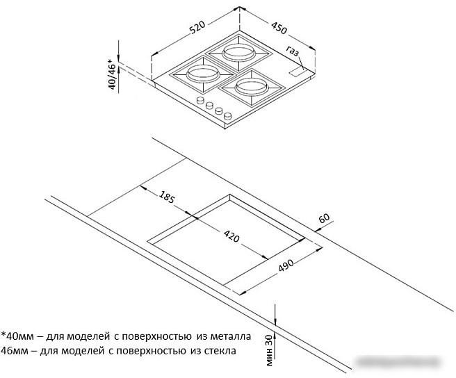 Варочная панель Korting HGG 4825 CTB