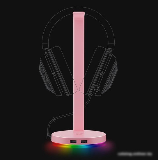 Подставка для наушников Razer Base Station V2 Chroma Quartz Pink