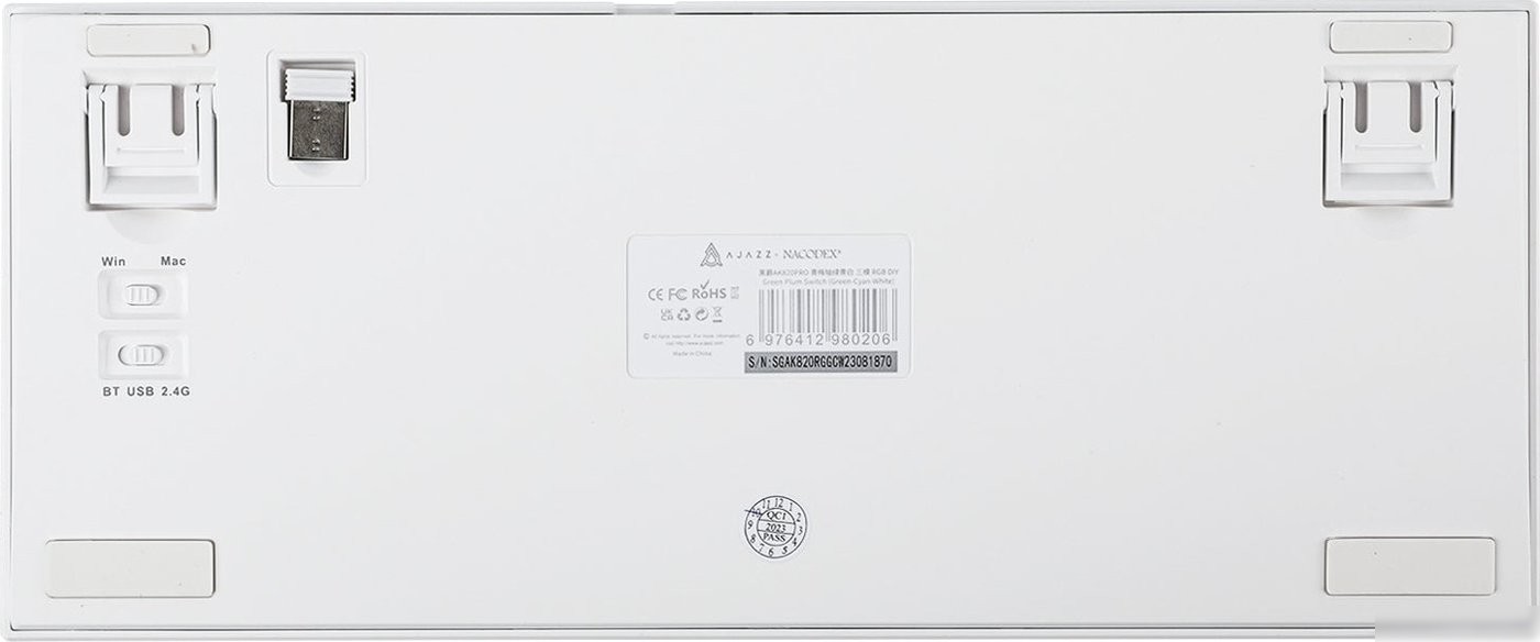 Клавиатура Ajazz AK820 Pro (белый/фиолетовый, Ajazz Gift)