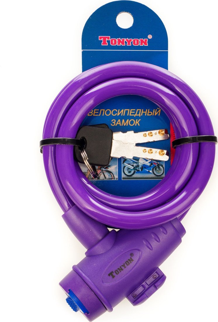 Тросовый велосипедный замок Tonyon 588K-1010PR