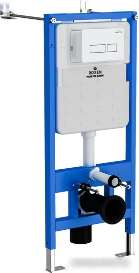 Унитаз подвесной Roxen Porto в комплекте с инсталляцией StounFix Slim 6 в 1 577353 (кнопка: белый глянец)