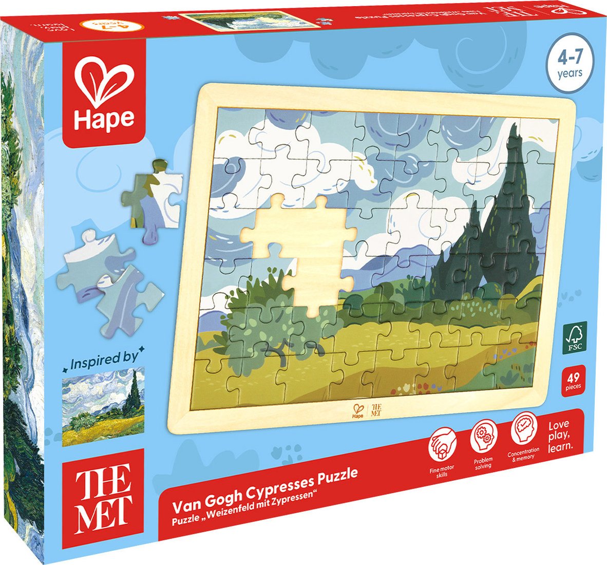 Пазл Hape Умняша Кипарисы Ван Гога E1470_HP