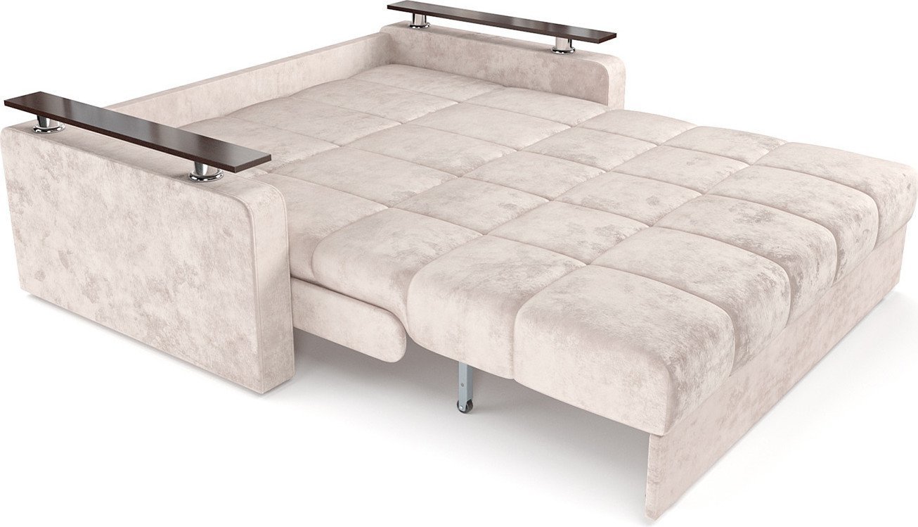 Диван Мебель-АРС Аккордеон Бакли ППУ 155x200 (велюр бежевый Plush OWV-33)