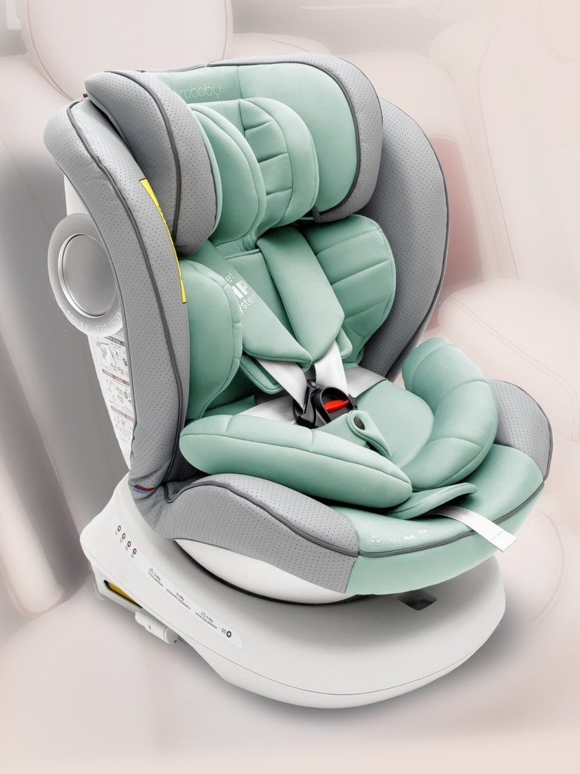 Детское автокресло Amarobaby Champion Isofix AMARO-2008CH-Se/Bi (серый/бирюзовый)