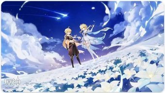 Коврик для стола miHoYo Genshin Impact Twin Stars In The Flower Field GEN409