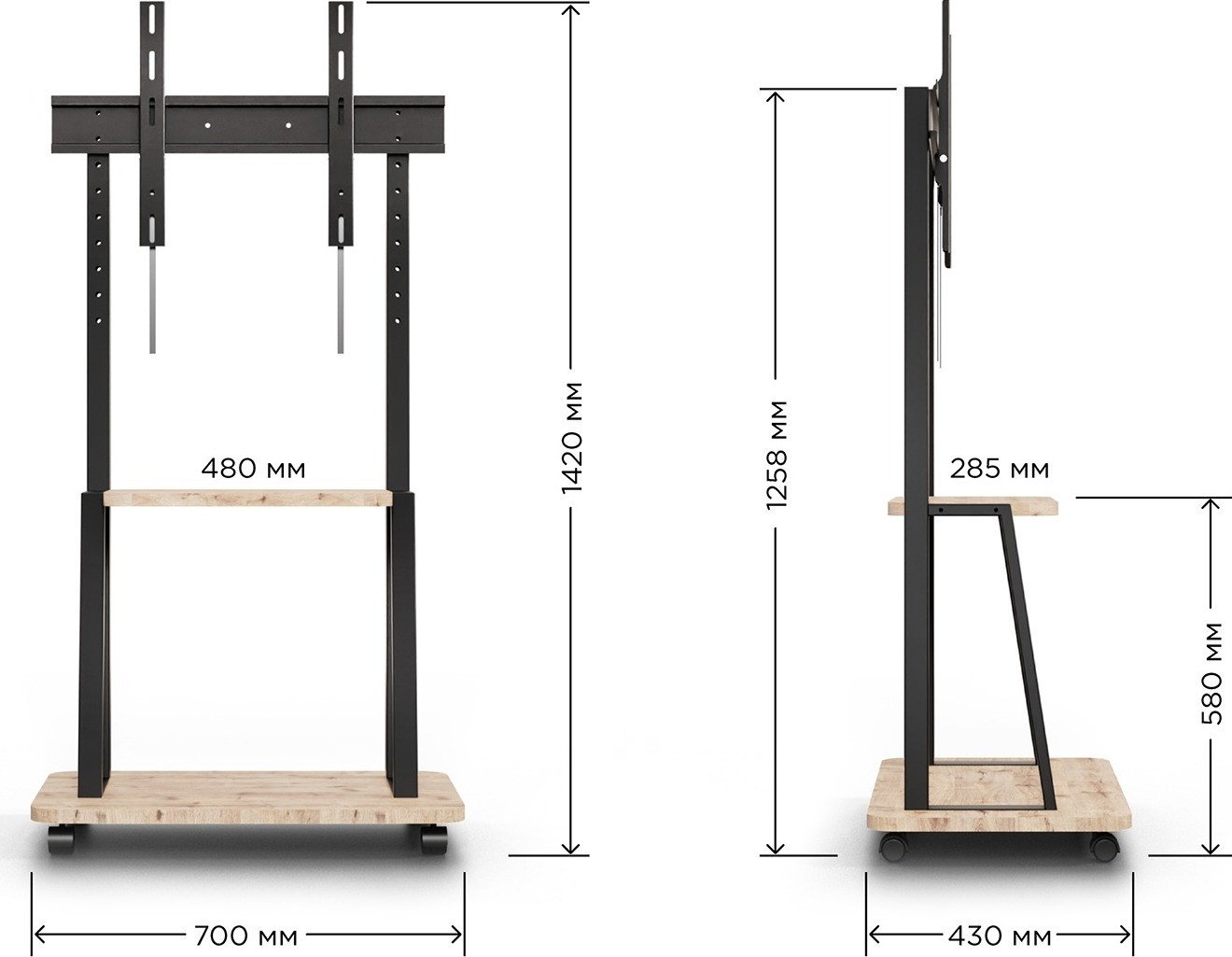 Стойка для телевизора Holder PR-108 (черный/дуб)