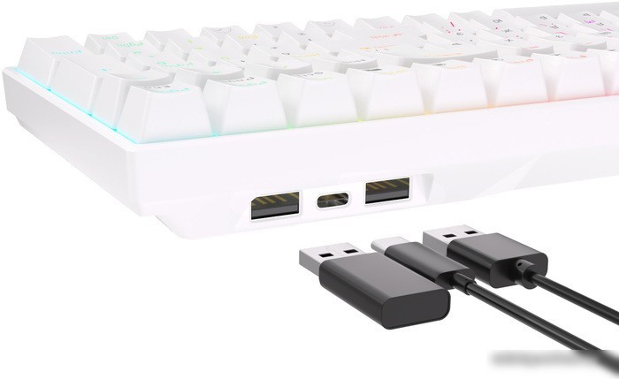 Клавиатура Royal Kludge RK100 RGB (белый, RK Red)