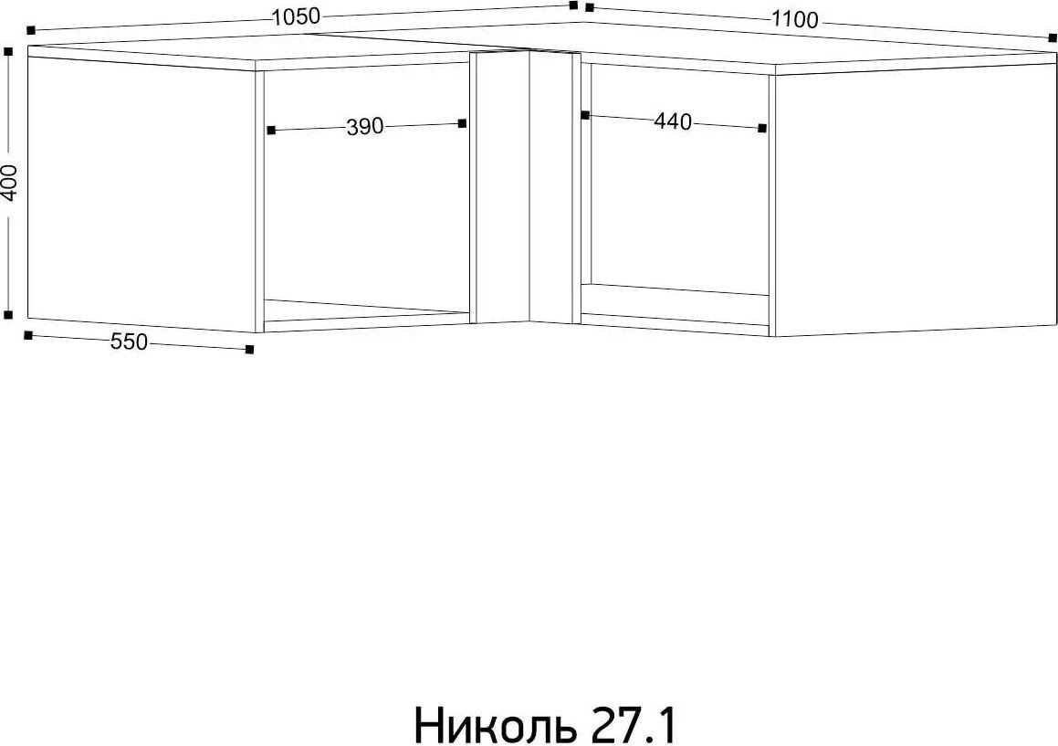 Антресоль Ивару Николь 27.1 угловая (кашемир)