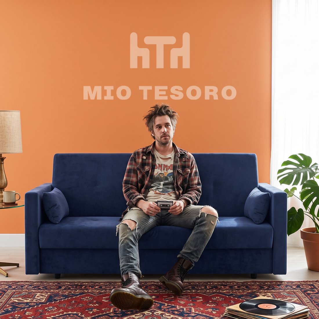 Диван Mio Tesoro Номан (велюр, синий)
