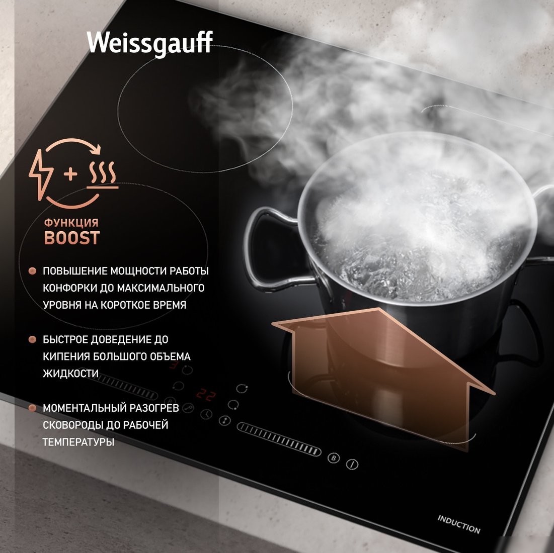 Варочная панель Weissgauff HI 643 BY