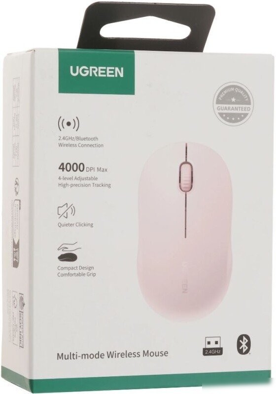 Мышь Ugreen M331 65625 (розовый)