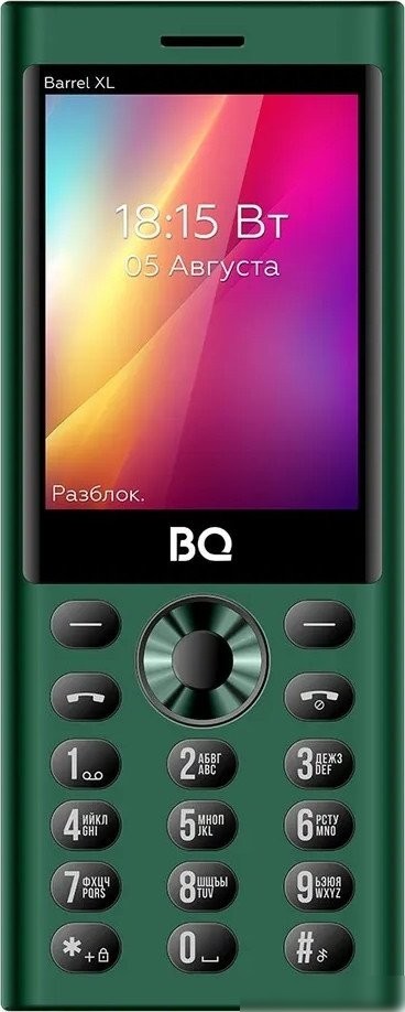 Кнопочный телефон BQ BQ-2832 Barrel XL (зеленый)