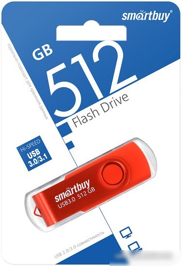 USB Flash SmartBuy Twist 3.0 512GB (красный)