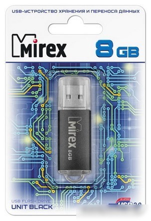 USB Flash Mirex UNIT BLACK 8GB (13600-FMUUND08)