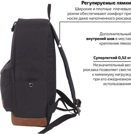 Рюкзак BRAUBERG Black Melange 228841