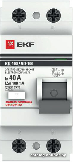 Устройство защитного отключения EKF PROxima ВД-100 2P 40А100мА elcb-2-40-100-em-pro